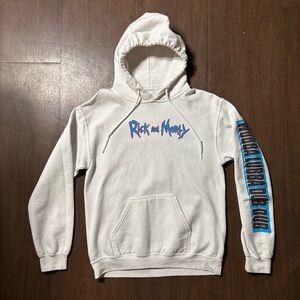 Rick and Morty Wubba Lubba Dub Dub Hoodie Sweater White Small Trippy